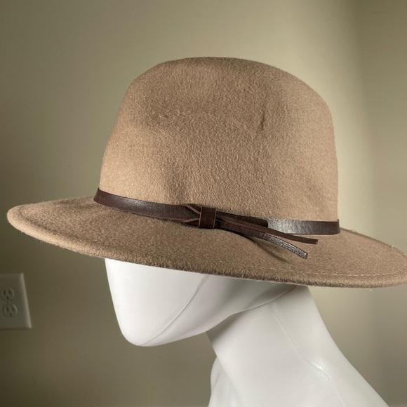 Manhattan Hat Company Wool Fedora Hat BOHO CITY CHIC Taupe Detail adjustable - Picture 13 of 15